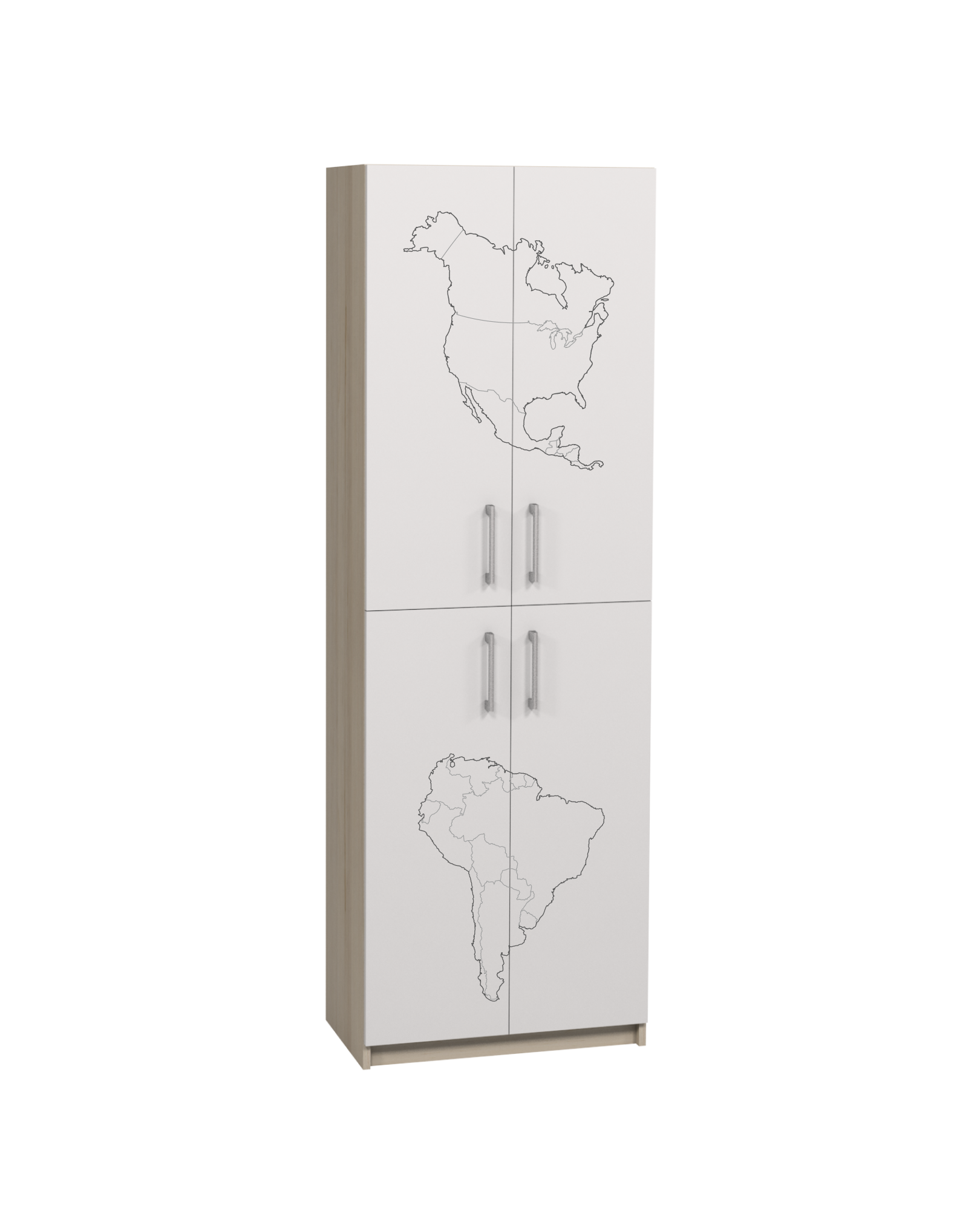 Шафа 4-х дверна з фотодруком для кабінетів географії, закрита з полицями, АЛМАНТ, 702х405х2115 мм.